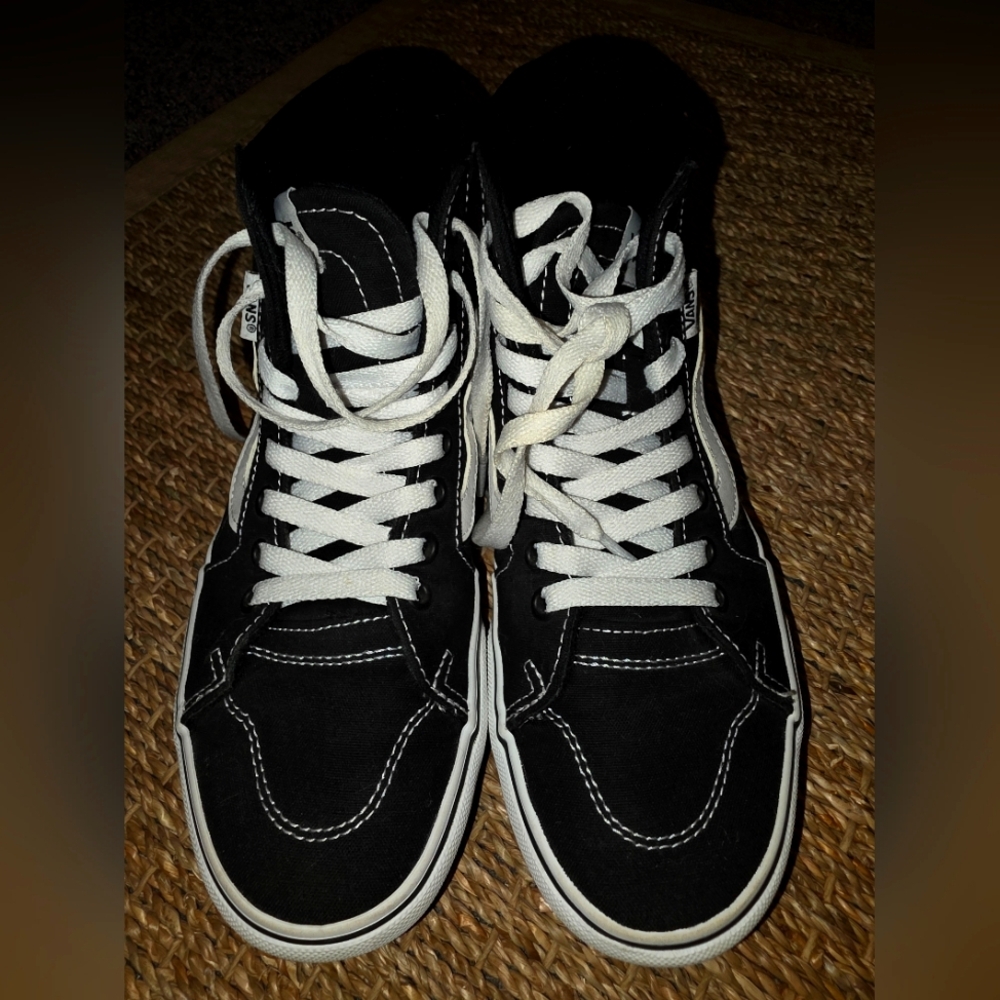Vans Hi-Top Platform Black And White Stacked, Womens Size 7